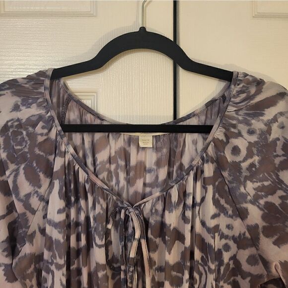 Boston Proper lavender/ grey 3/4 length sleeve blouse - Picture 2 of 10